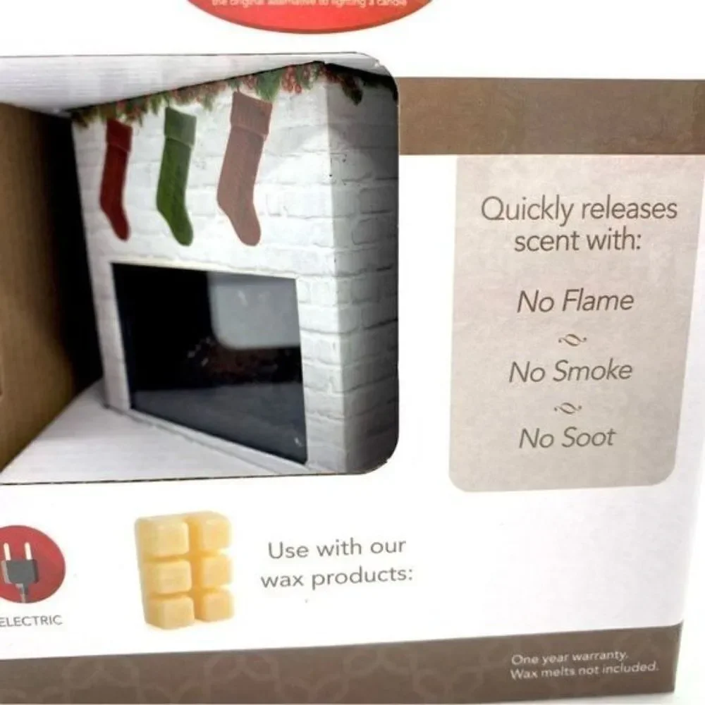 Holiday Fireplace Pluggable Fragrance Warmer New